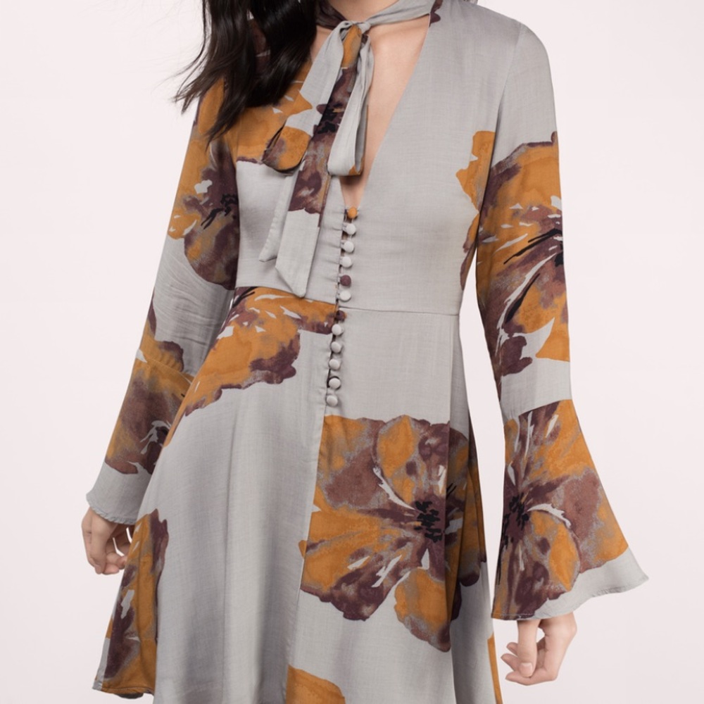 Honey Punch Rosie Print Floral Skater Dress